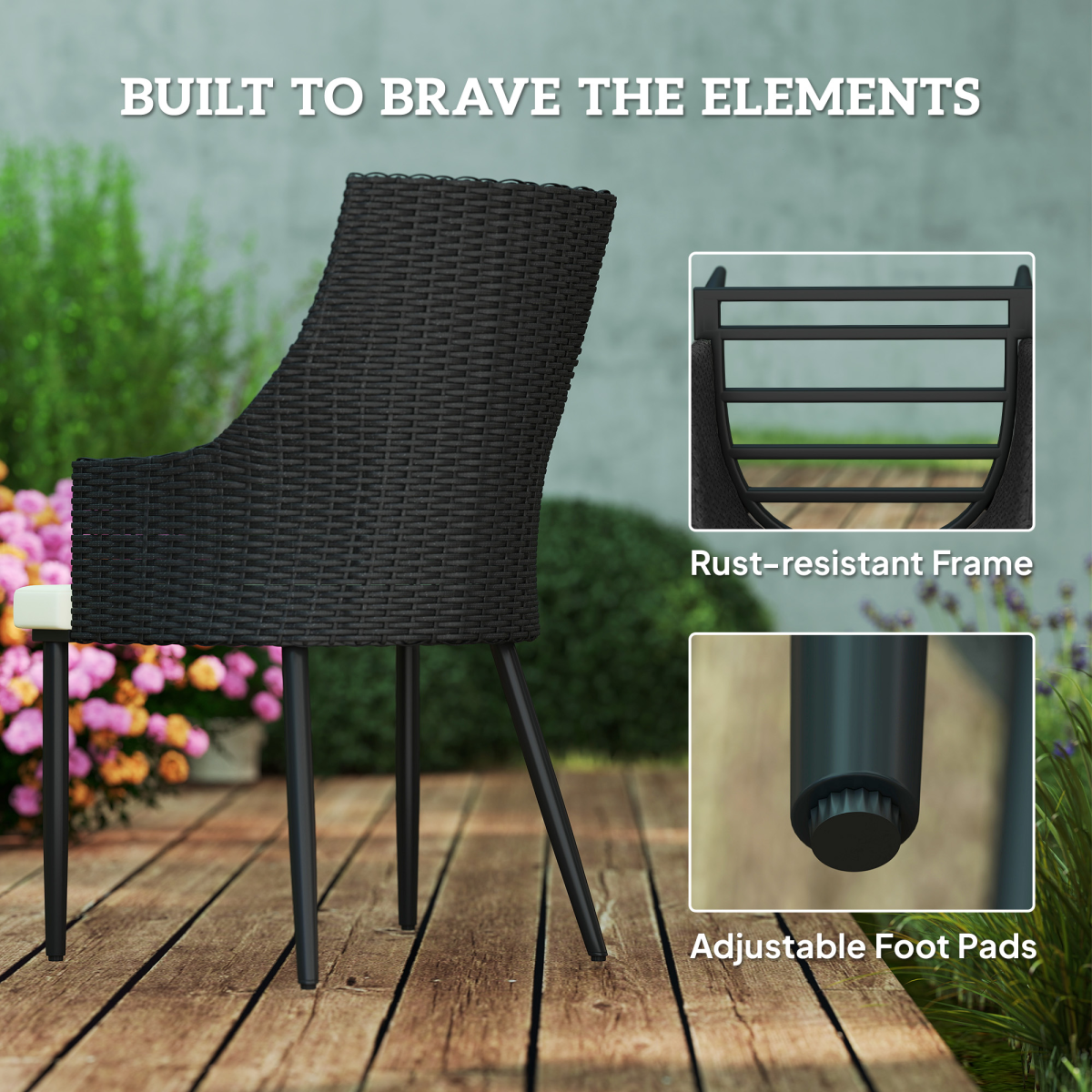 Outsunny 6 Seater Garden Furniture with Cushions, Parasol Hole