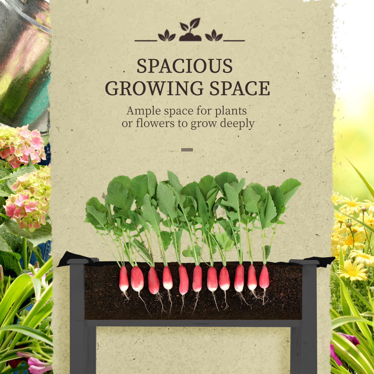 Outsunny Raised Garden Bed w/ PE Cover, Use for Patio, Garden