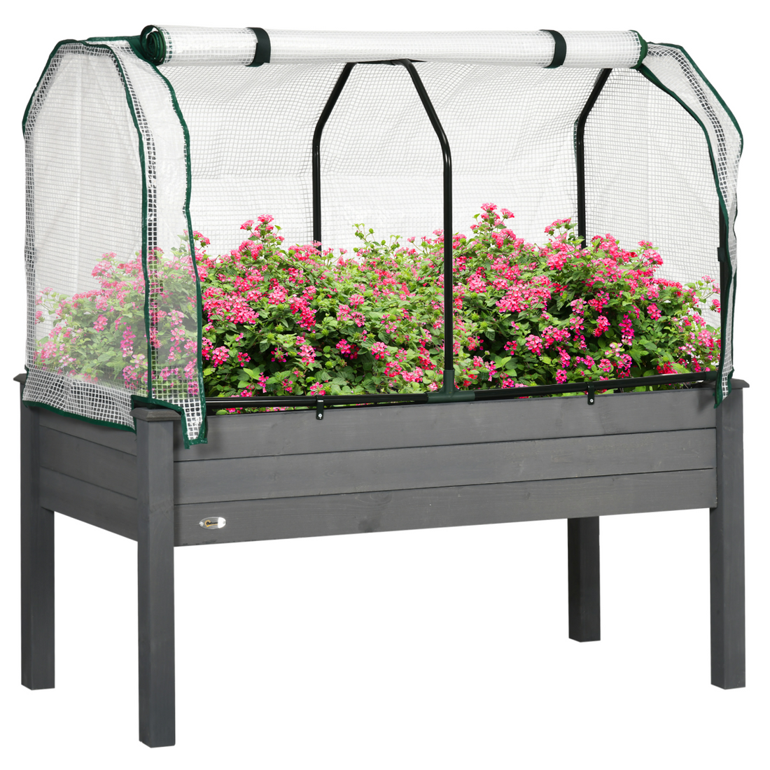 Outsunny Raised Garden Bed w/ PE Cover, Use for Patio, Garden