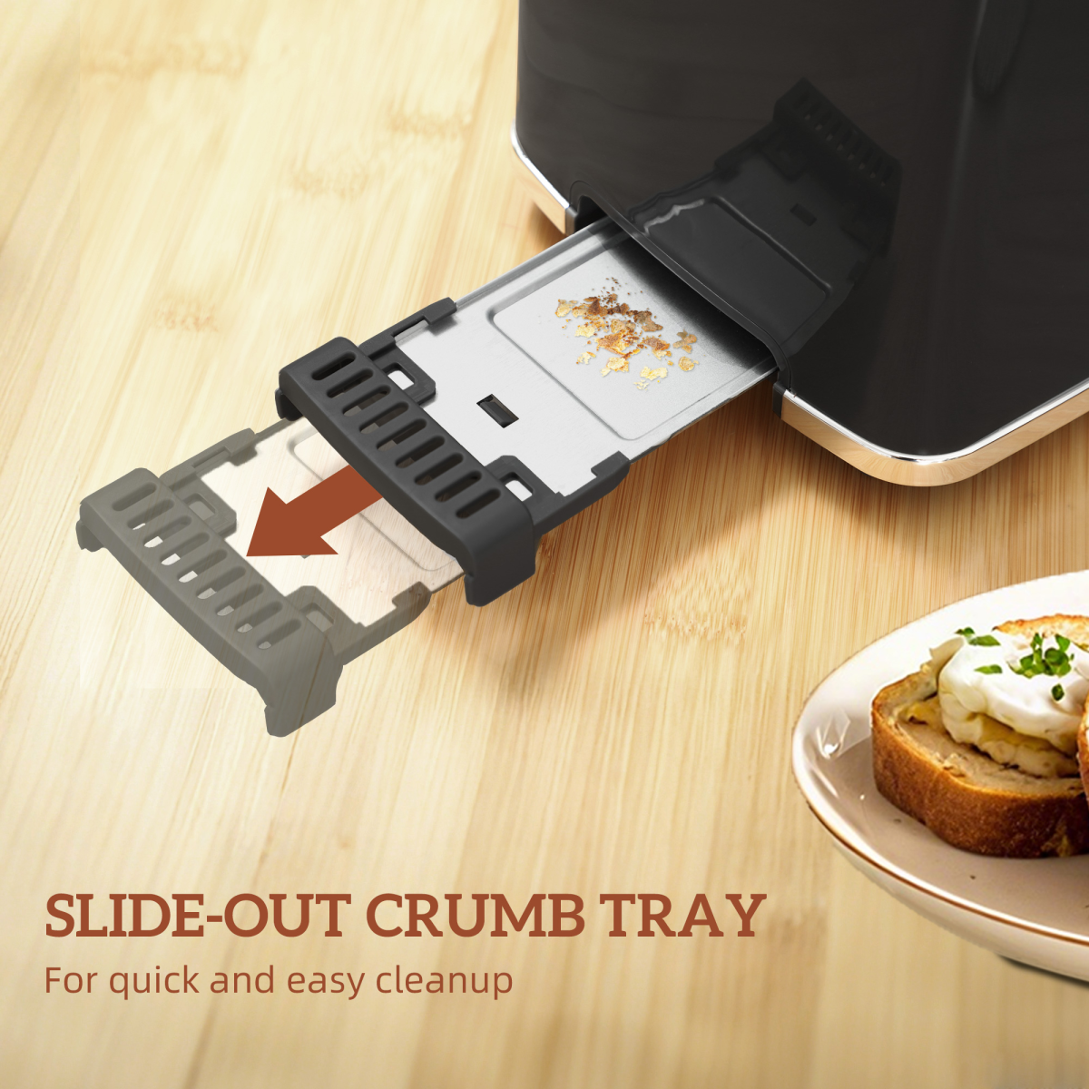 HOMCOM Rapid Boil Kettle and Toaster Set Crumb Tray