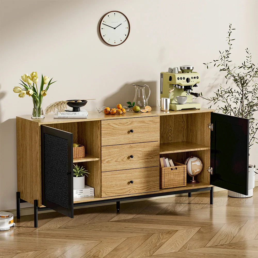 Brown Oak Storage Cabinet