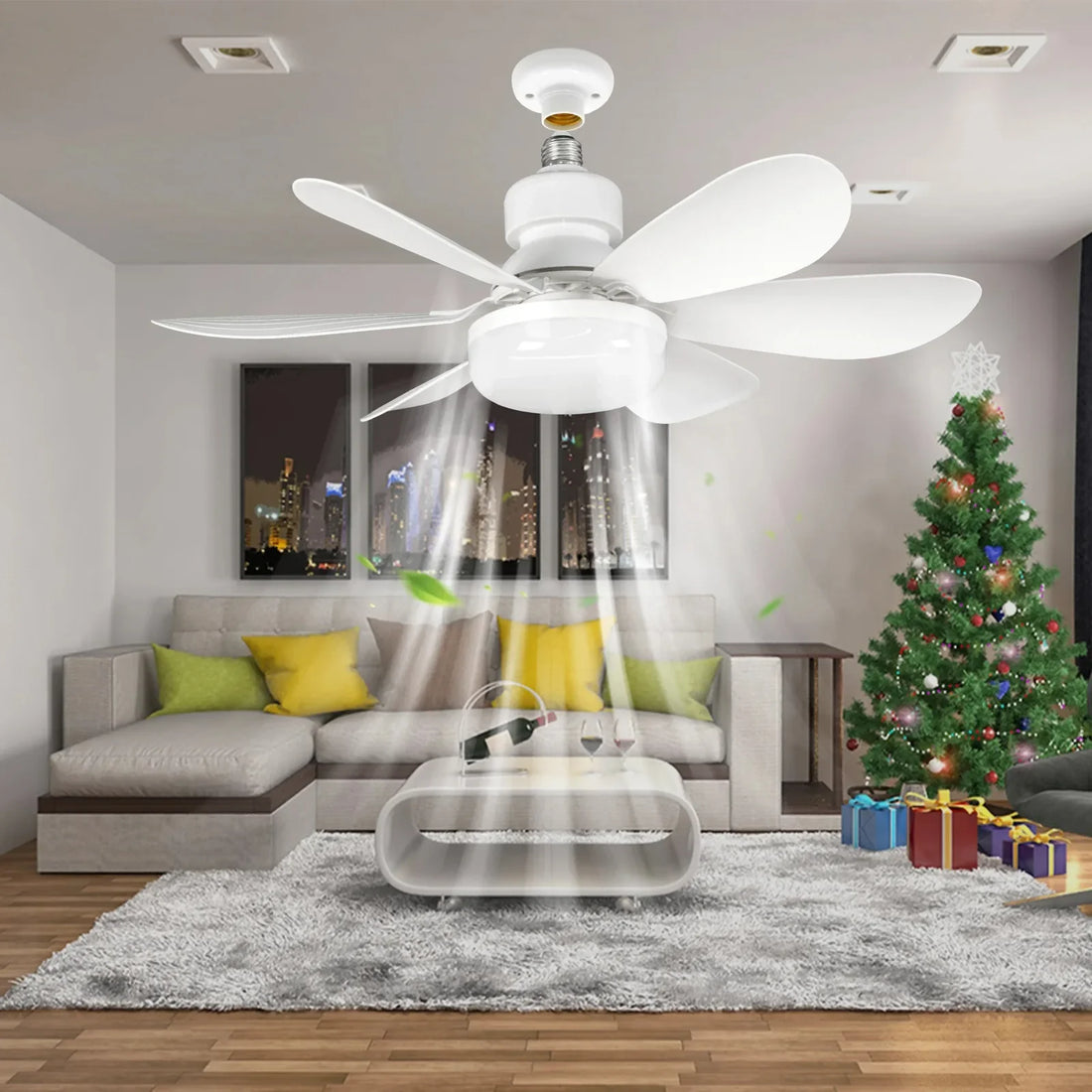 LED 40W ceiling fan light E27 with remote control for dimming