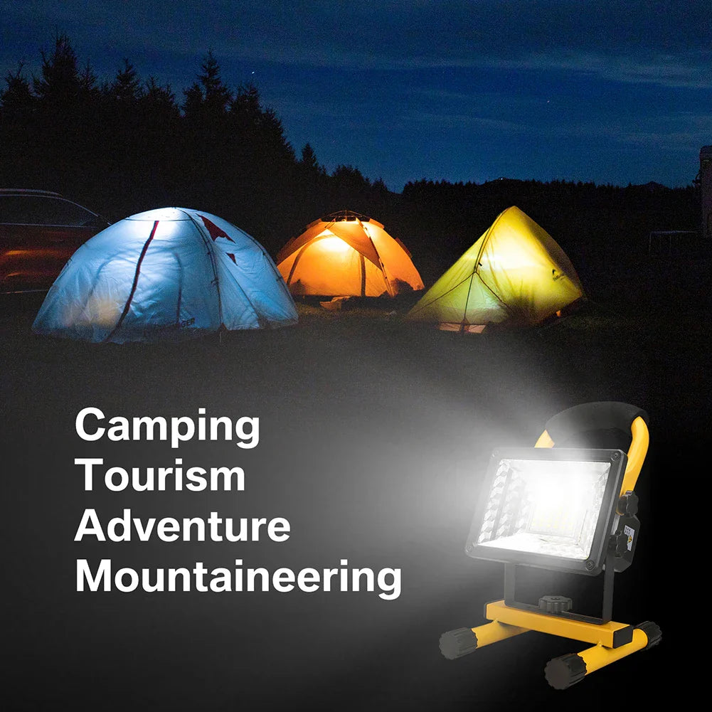LED Rechargeable Portable Work Light 60W with Stand Waterproof Floodlight