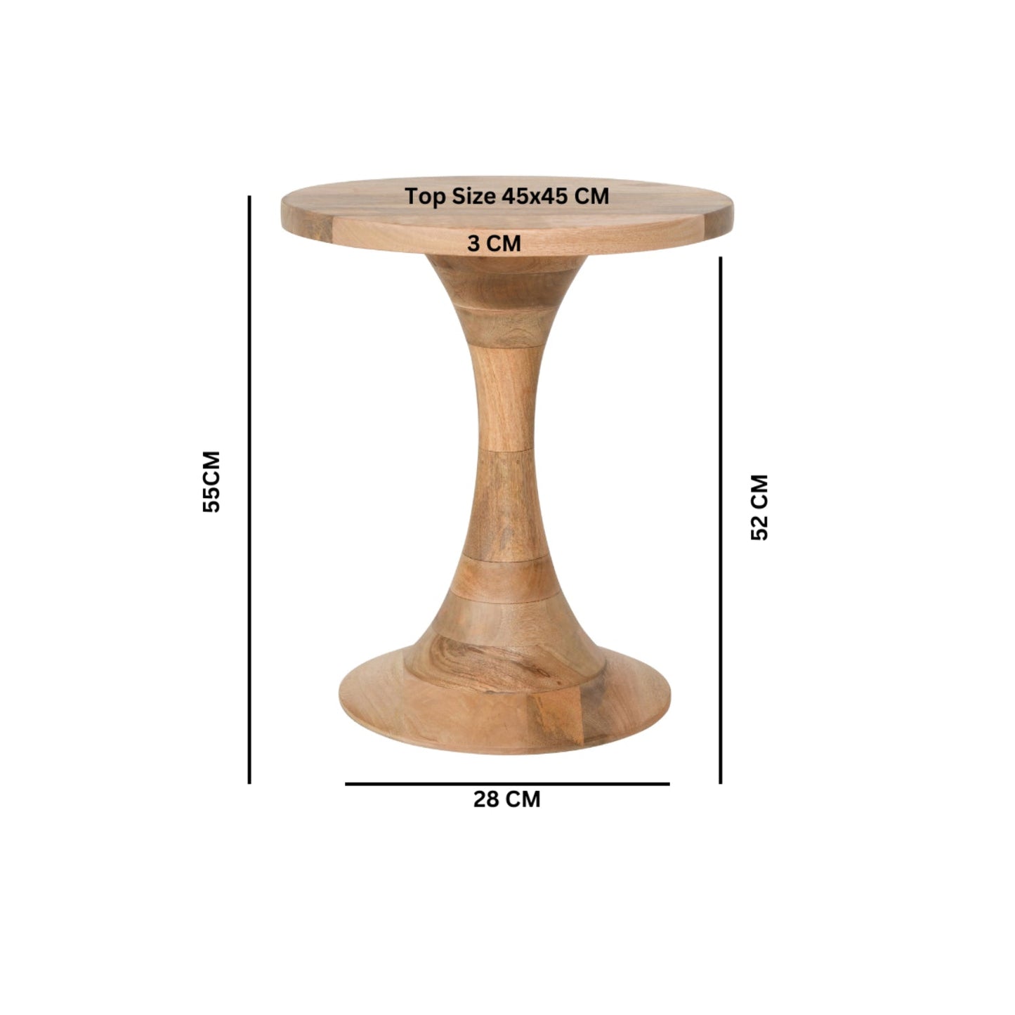 Merlin Mango Wood Round Side Table