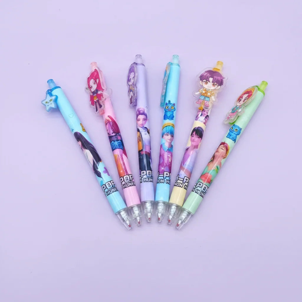 Kpop Demon Hunters Ballpoint Pen Set -  6 Pieces