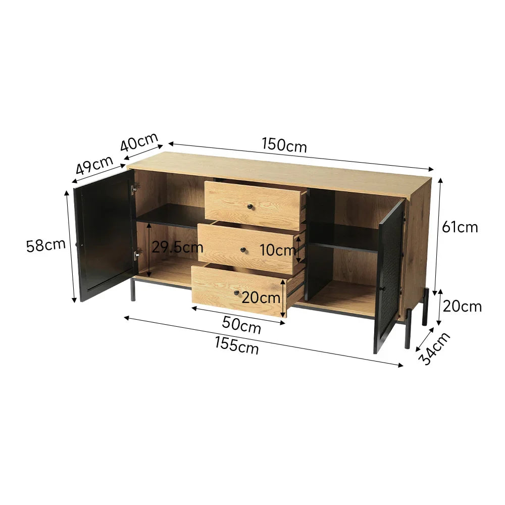 Brown Oak Storage Cabinet