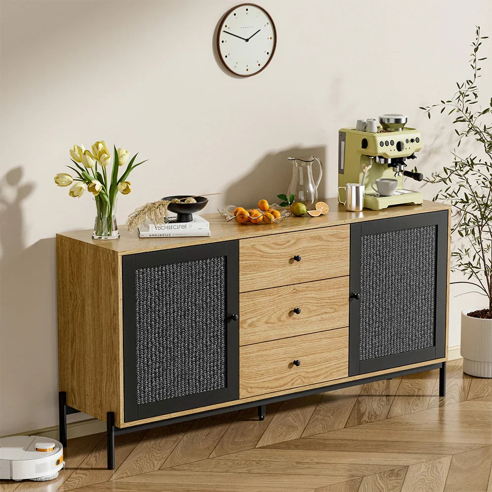 Brown Oak Storage Cabinet