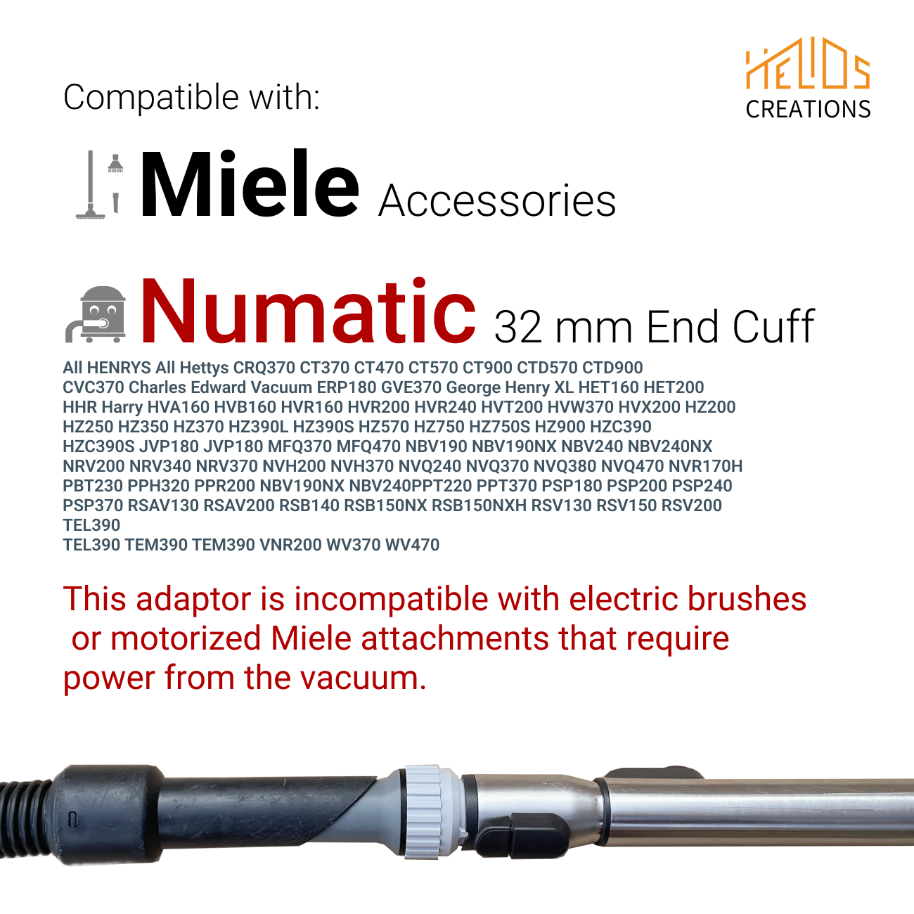 Connect Miele tools to your Henry Numatic vacuum cleaner