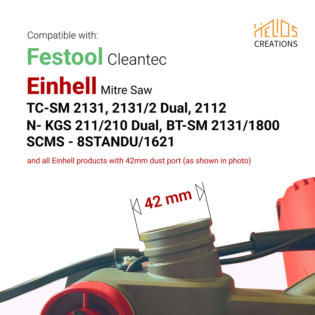 Einhell Mitre Saw Dust Port Adapter to Festool Cleantec