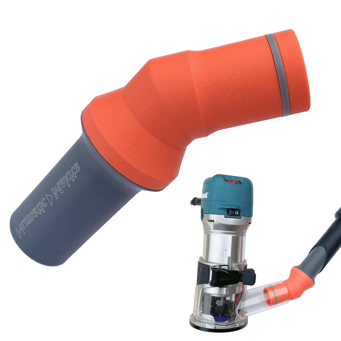 Dust Adapter for Makita RT0700 / DRT50Z and Clones to Numatic Henry Vacuum Cleaner – Angled Seal