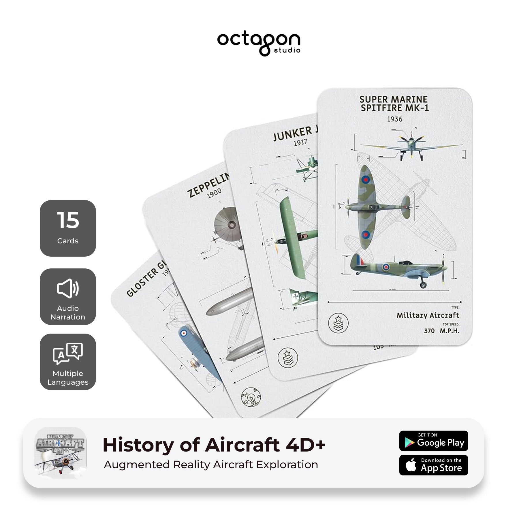 Aircraft 4D+ Augmented Reality Cards