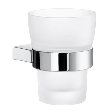 Smedbo Air Tumbler & Holder AK343 Polished Chrome & Frosted Glass