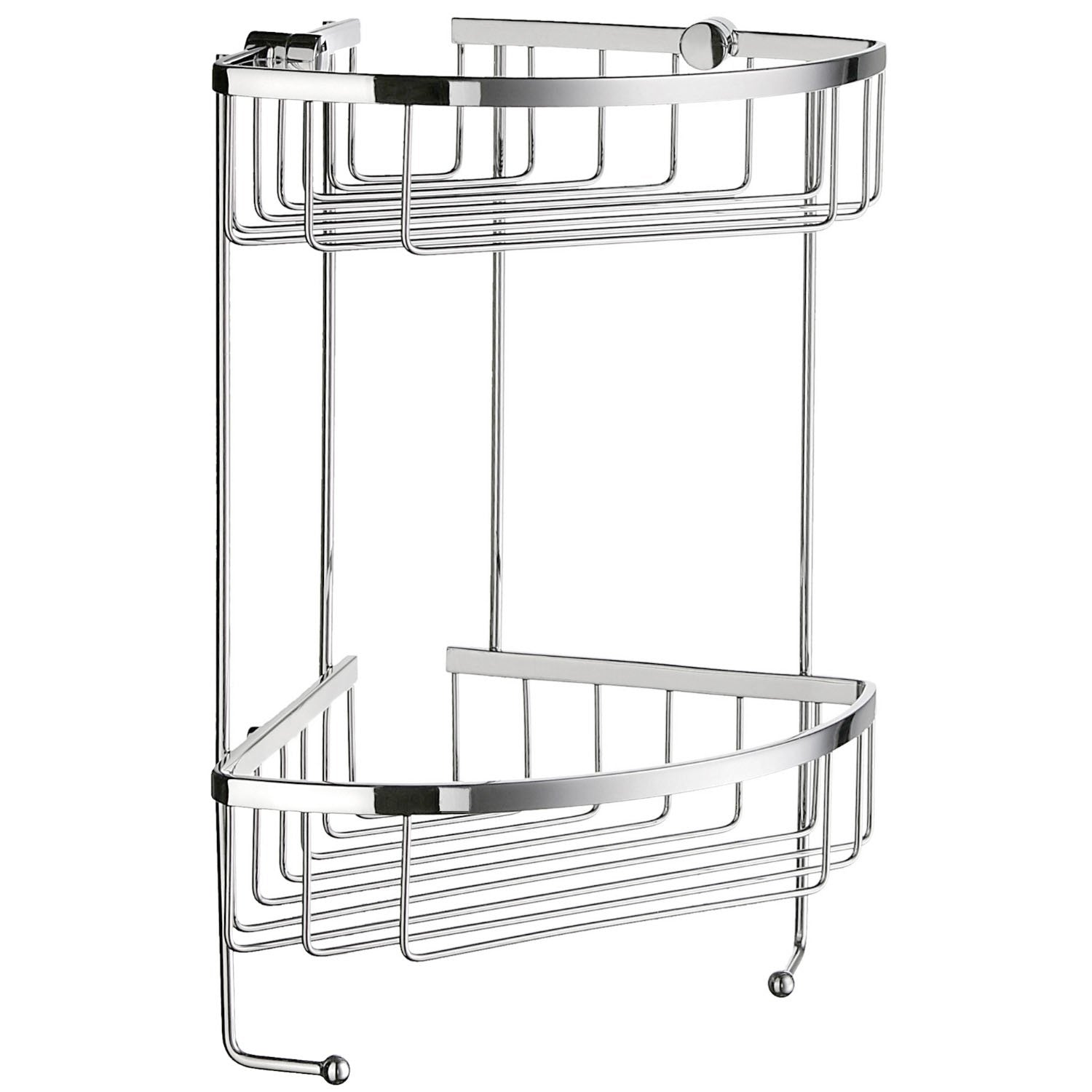 Smedbo Sideline Double Corner Shower Basket Two-Tier DK2 Polished Chrome