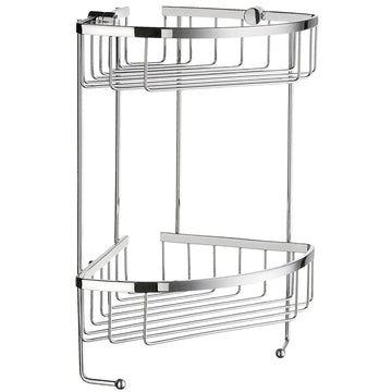 Smedbo Sideline Double Corner Shower Basket Two-Tier DK2 Polished Chrome