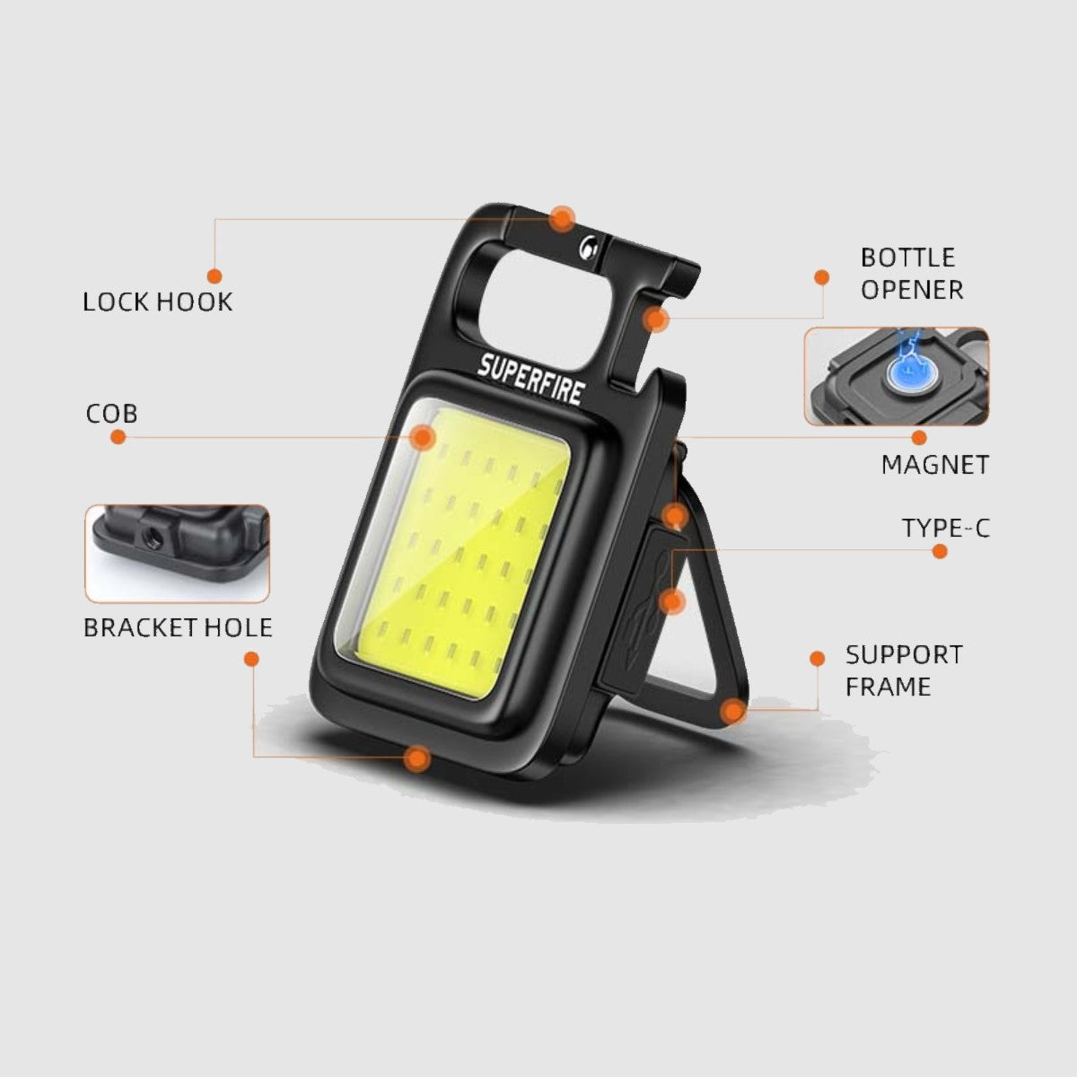 SuperFire MX16 keychain led work light