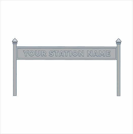 TT Scale | Ready to Paint | Single-Sided Personalised Steam-Era Station Name Board - Style 1 - One Line of Text (3 pack)