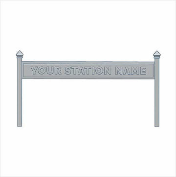 TT Scale | Ready to Paint | Double-Sided Personalised Steam-Era Station Name Board - Style 1 - One Line of Text (3 pack)
