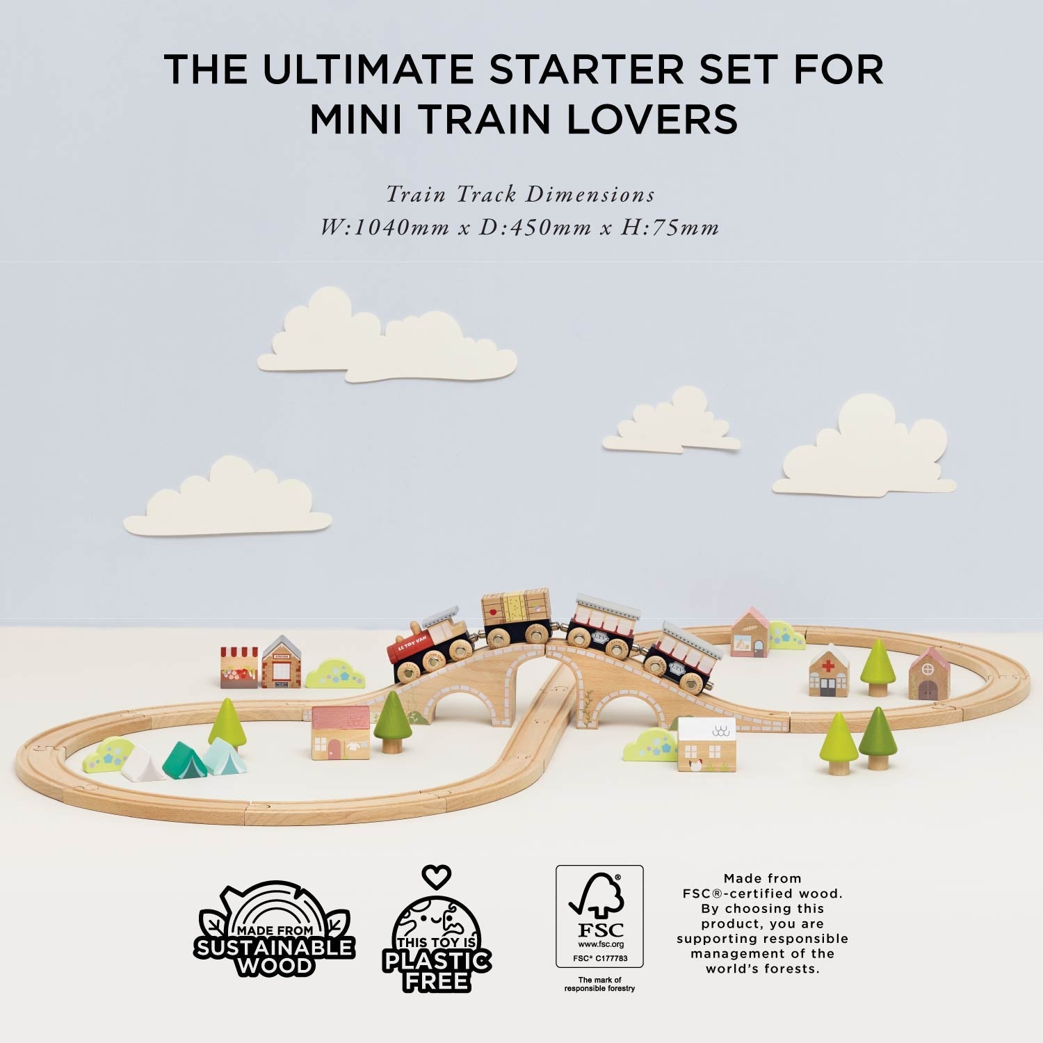 Figure of 8 Wooden Play Train Set