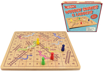 "Retro" Wooden Board Snakes And Ladders
