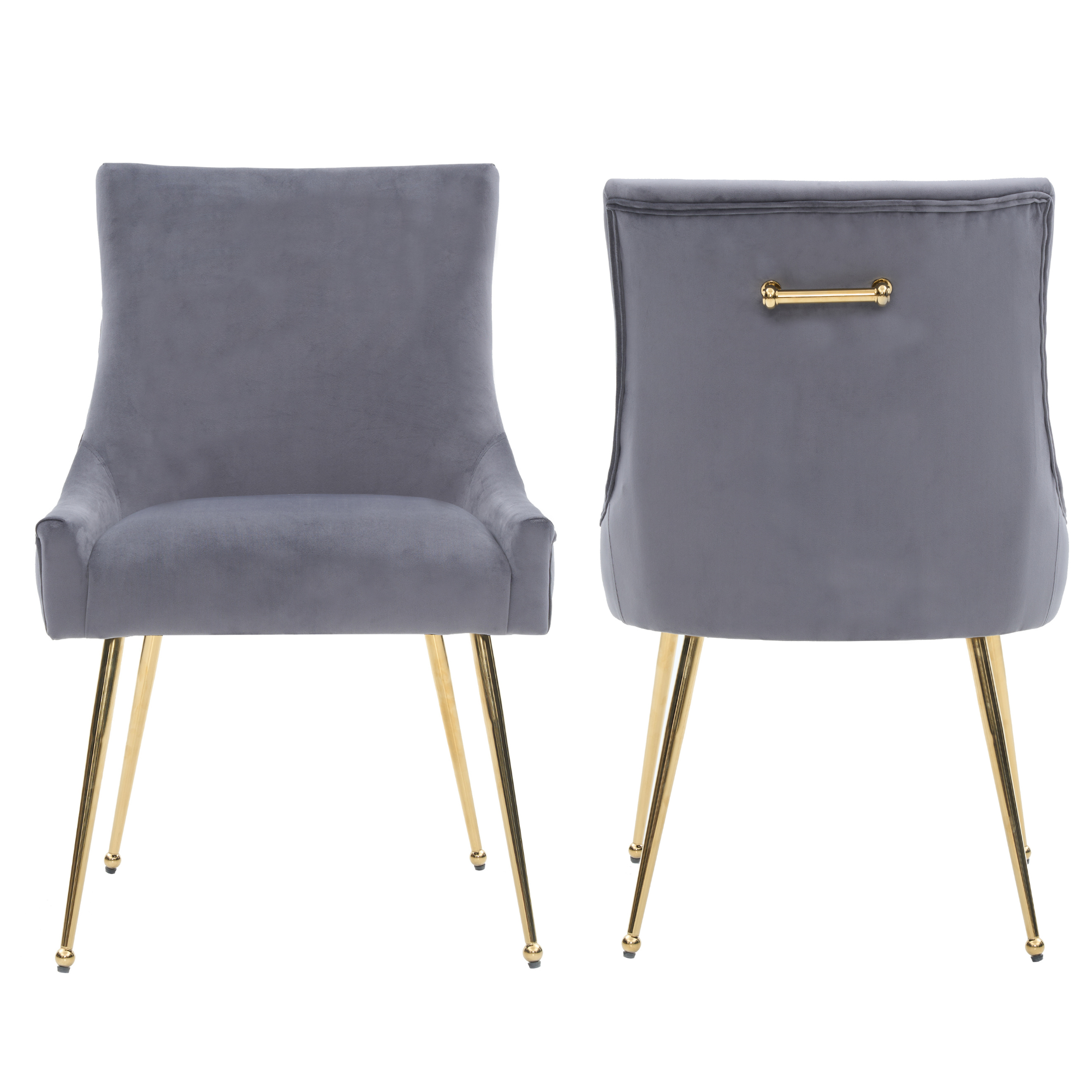 Viviana Velvet Dining Chair – Gold Legs, Ring Handle & Modern Accent