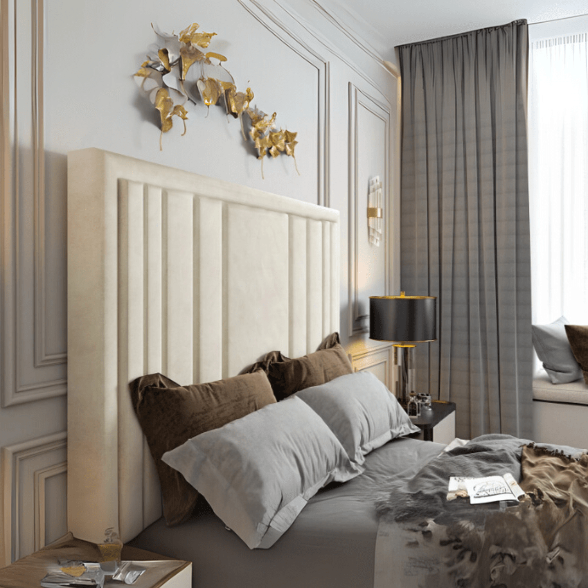 Rayna Panel Lined Tv Bed