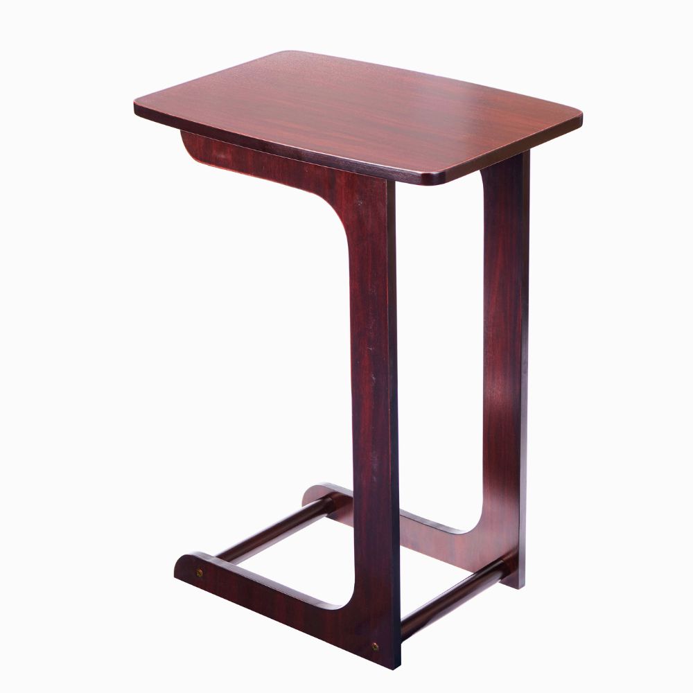 Compact C-Shaped Sofa Side Table in Mahogany or Oak – Stylish & Versatile Design