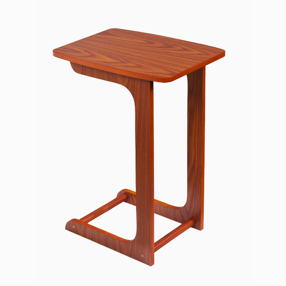 Compact C-Shaped Sofa Side Table in Mahogany or Oak – Stylish & Versatile Design