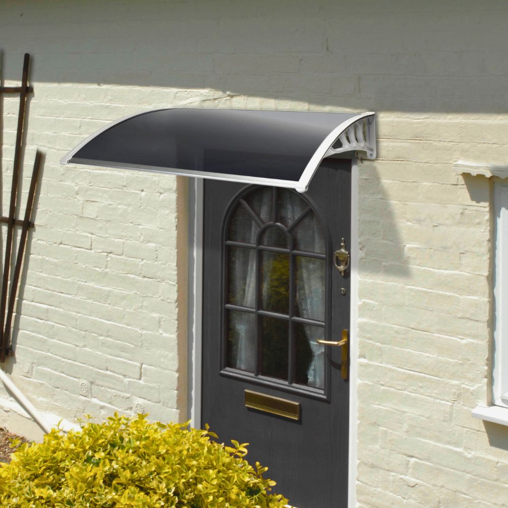 Easy Fit Tinted Door Canopy – UV-Stabilised, Weather-Resistant & Durable | 1.2m Wide | White & Black Colors