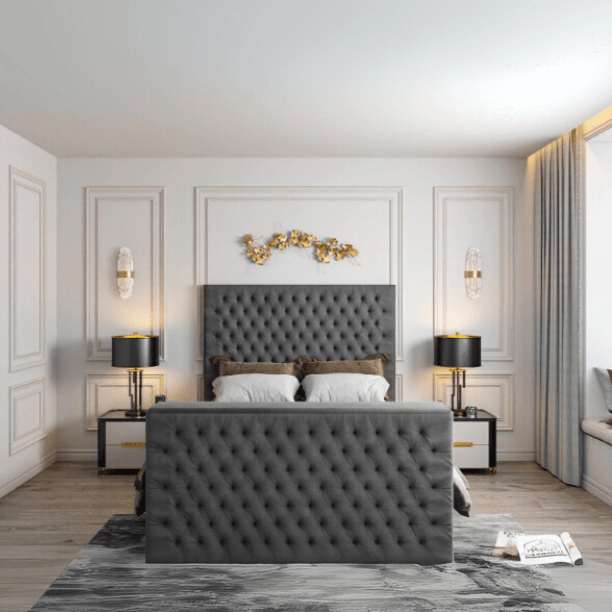 Wilton Chesterfield Upholstered Electric Tv Bed Frame