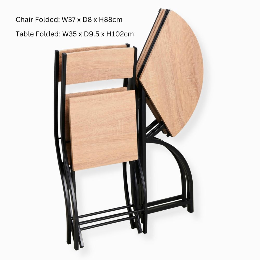 Folding Bistro Table and Chairs Set – Space-Saving Dining Solution for 2