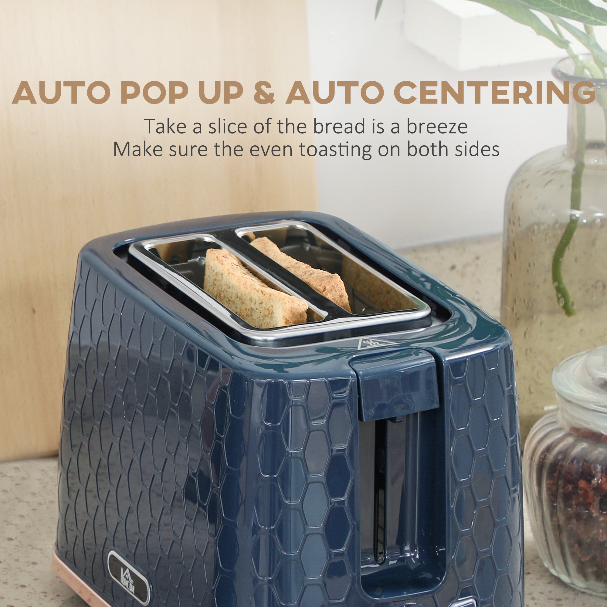 HOMCOM Kettle and Toaster Set 1.7L Fast Boil Kettle & 2 Slice Toaster Set