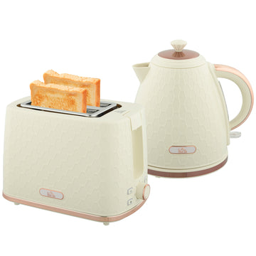 HOMCOM Kettle and Toaster Set 1.7L Fast Boil Kettle & 2 Slice Toaster Set