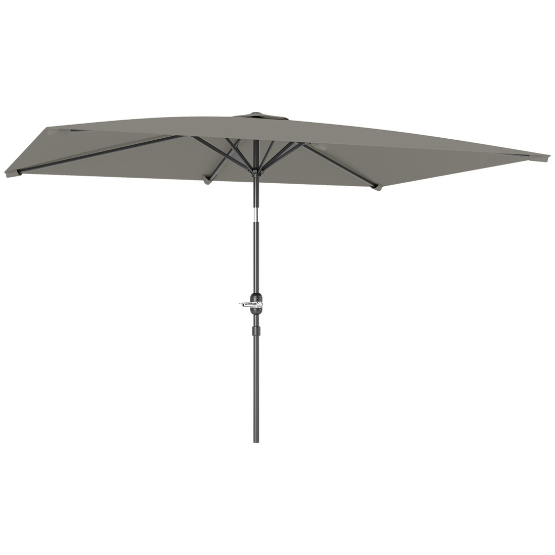 Outsunny 3x2m Garden Parasol Canopy Tilt Crank 6 Ribs Sun Shade