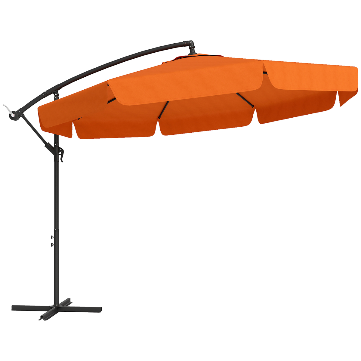 Outsunny 2.7m Garden Cantilever Banana Parasol Sun Shade w/ Crank