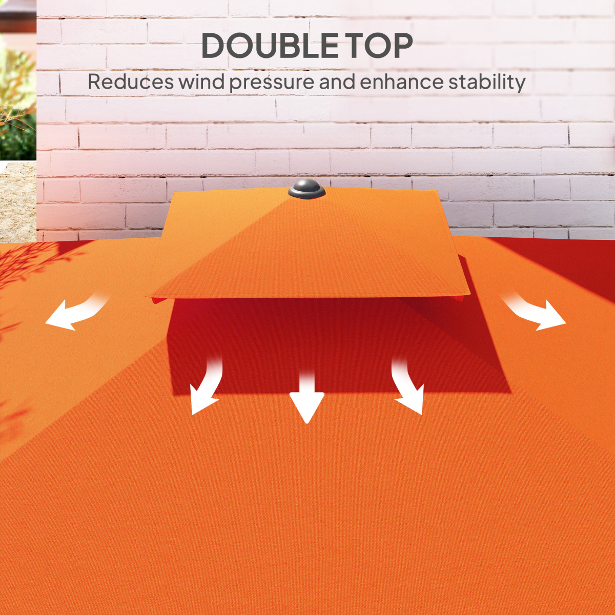 Outsunny 2.5m Cantilever Garden Parasol Umbrella with Cross Base