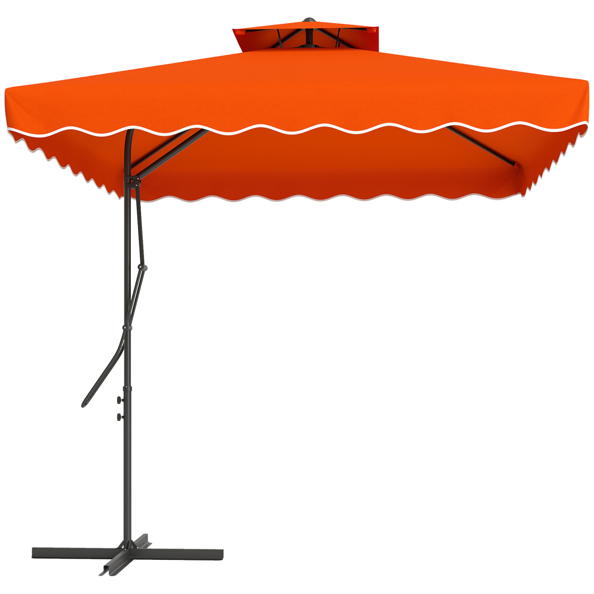 Outsunny 2.5m Cantilever Garden Parasol Umbrella with Cross Base