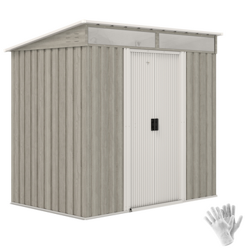 Outsunny 6.5x4FT Garden Shed Lockable Metal Tool Shed