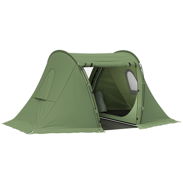 Outsunny 3 Man Camping Tent with 2 Bedrooms, 3000mm Waterproof