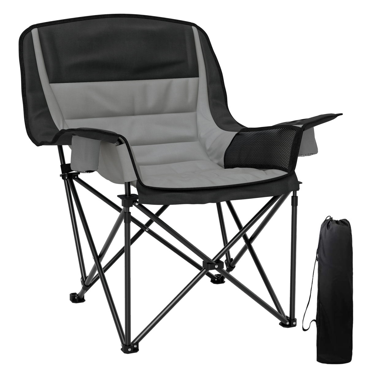 Outsunny Camping Chair for Adults, Padded Folding Chair
