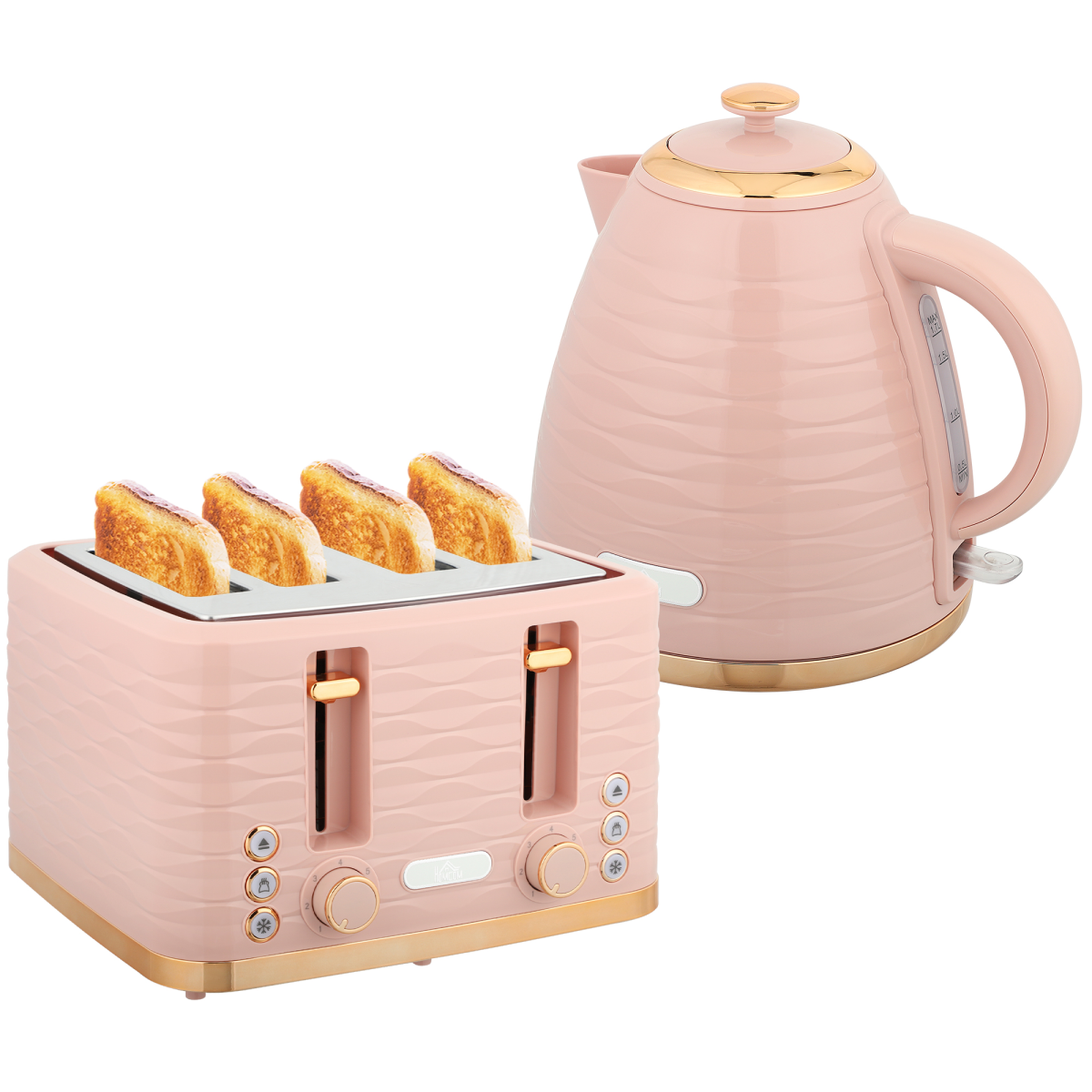 HOMCOM Kettle and Toaster Set 1.7L Kettle & 4 Slice Toaster