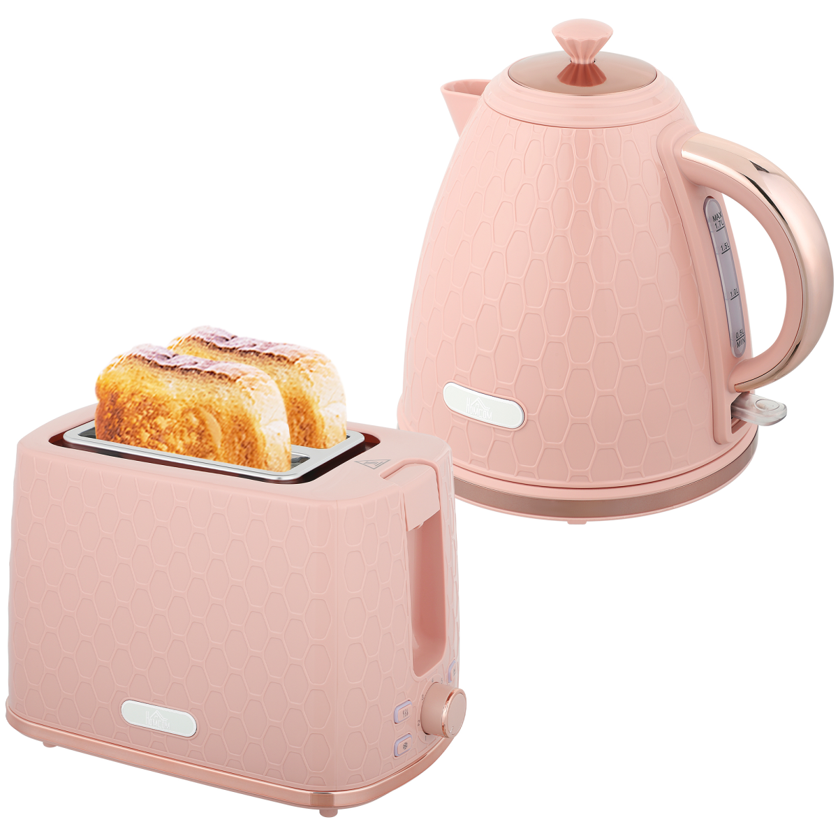 HOMCOM Kettle and Toaster Set 1.7L Kettle & 2 Slice Toaster Set