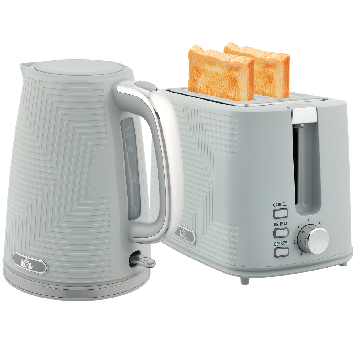 HOMCOM Rapid Boil Kettle and Toaster Set Crumb Tray