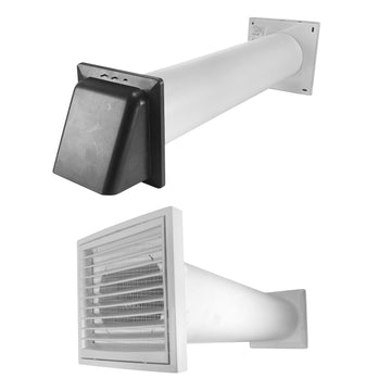 VC-KR0153 Louvre Vent Through Wall Ventilation Kit 100mm Pipe with Graphite Vent