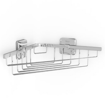 Victoria Wall Mounted Corner Storage Container - Chrome