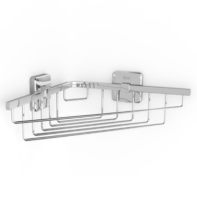 Victoria Wall Mounted Corner Storage Container - Chrome