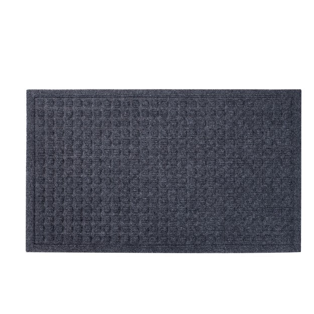 Eco Friendly Waffles Pattern Door Mat - Grey