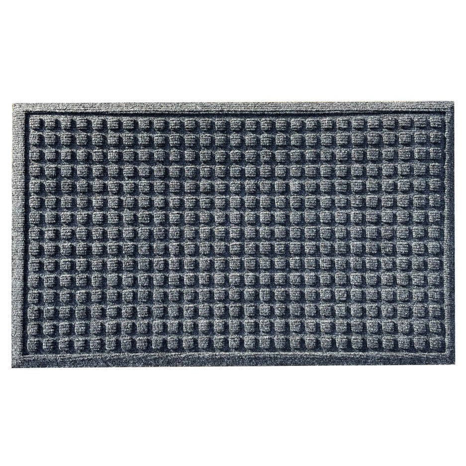 Eco Friendly Waffles Pattern Door Mat - Grey