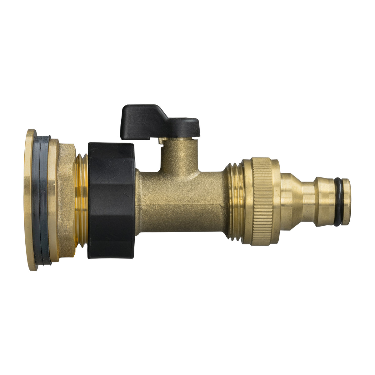Brass Water Butt Kit 3/4in with Brass Valve + Tap Connector + 27mm Drill Bit