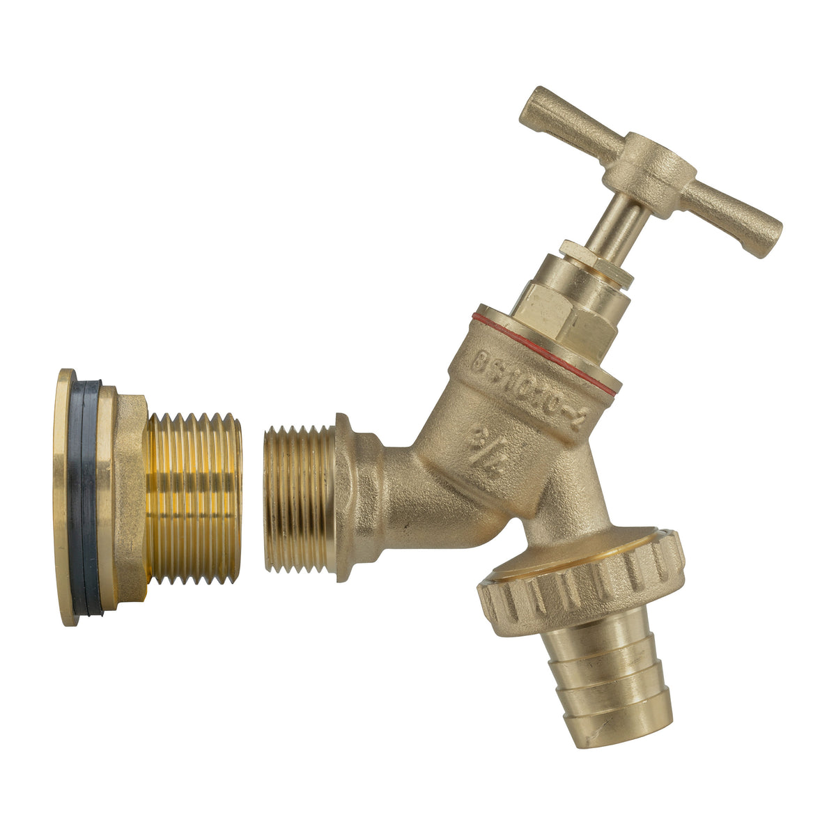 Brass Water Butt Tap Kit 1in with Brass Barbed Bib Tap + 34mm Drill Bit