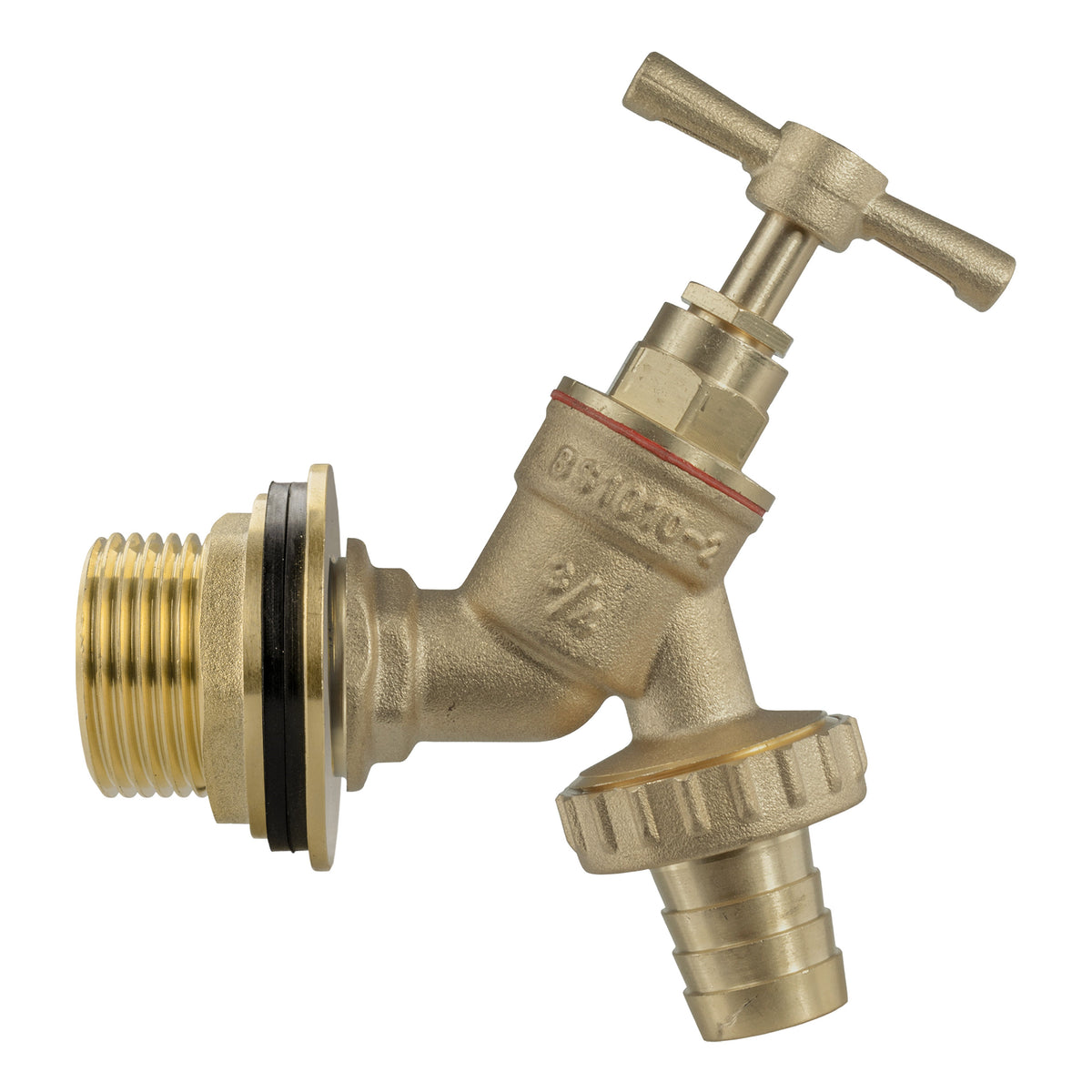 Brass Water Butt Tap Kit 1in with Brass Barbed Bib Tap + 34mm Drill Bit